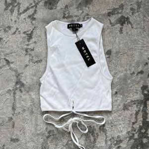 Motel Rocks Clias Crop Tank - White